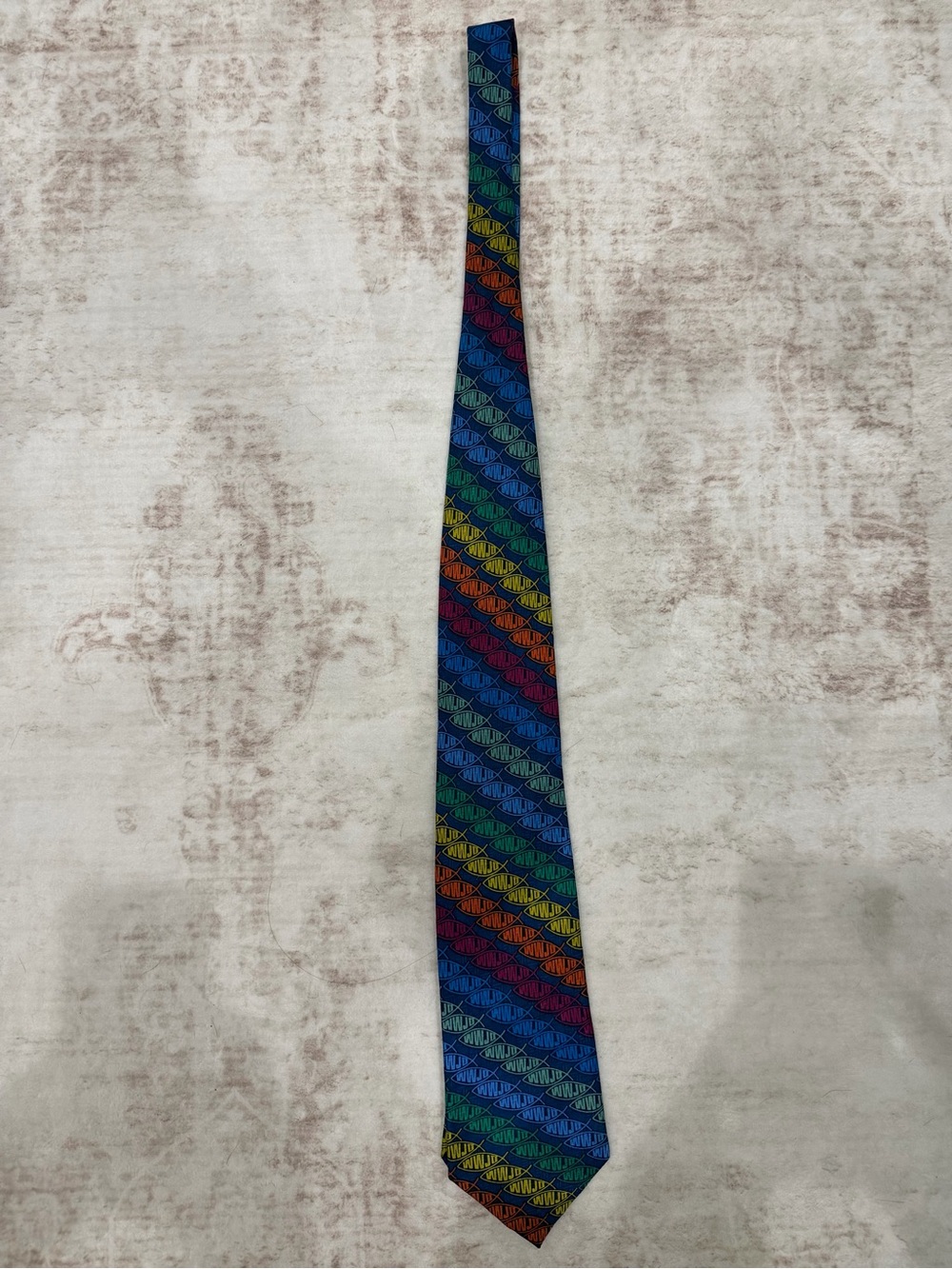 Vintage 1999 Ralph Marlin WWJD Repeat Stripe Novelty Tie